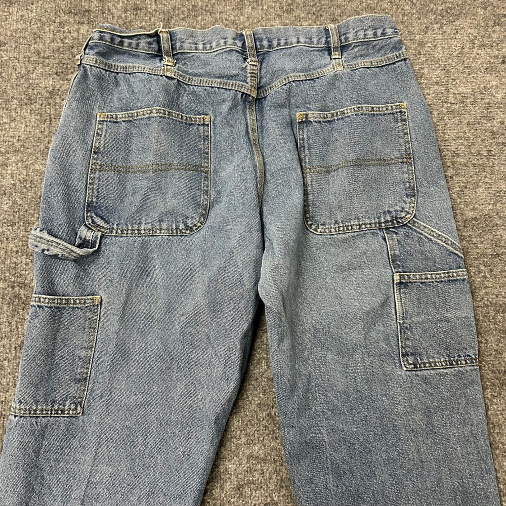 Blue Ridge Carpenter Jeans Mens Size 36x30 Blue Cotton Relaxed Fit Utility Denim